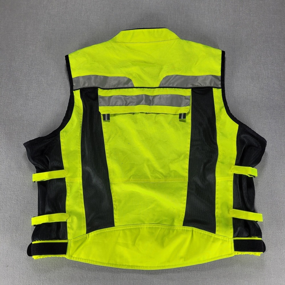 Olympia Moto Sports Reflective Neon Yellow Safety Vest Men's XL 2XL - Picture 7 of 14